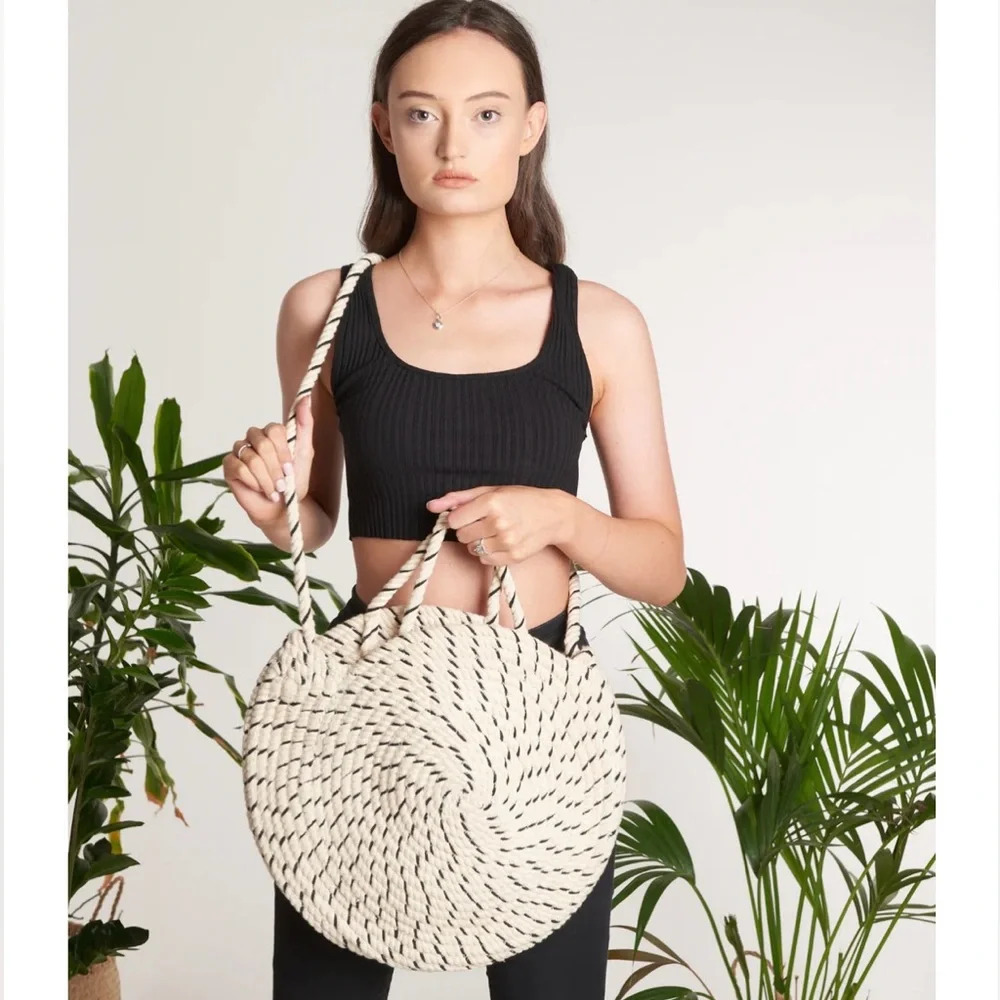 RARE Zara Basic Cotton Woven Stripe Bag